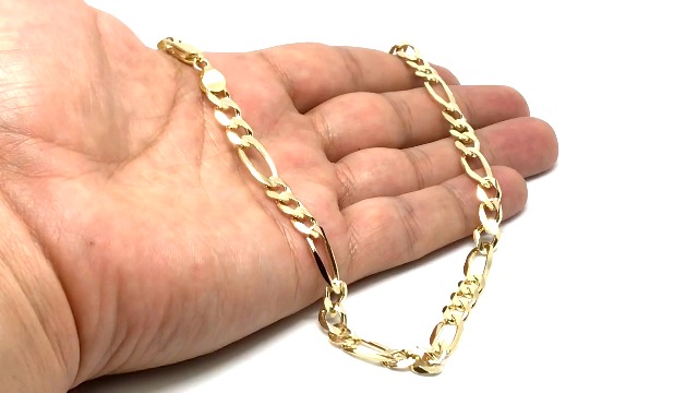 Amazon.com: Jewelry Affairs 10k Yellow Real Solid Gold Figaro